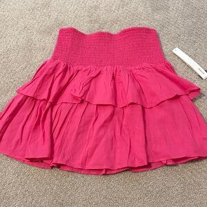 Aqua Pink Tiered Mini Skirt
